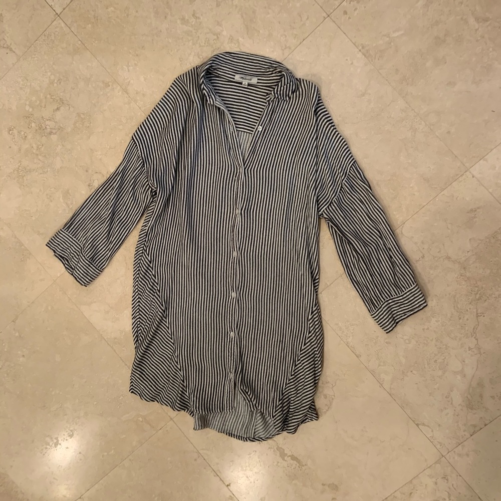 Madewell oversized striped shirt, size M